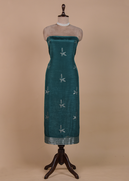 Green Cotton Silk Dress Material