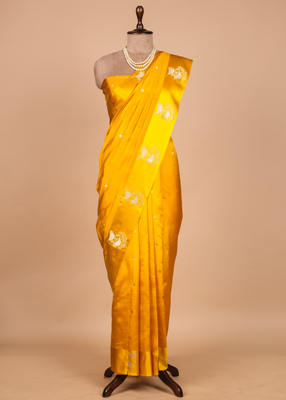 Yellow Silk Banarasi Saree
