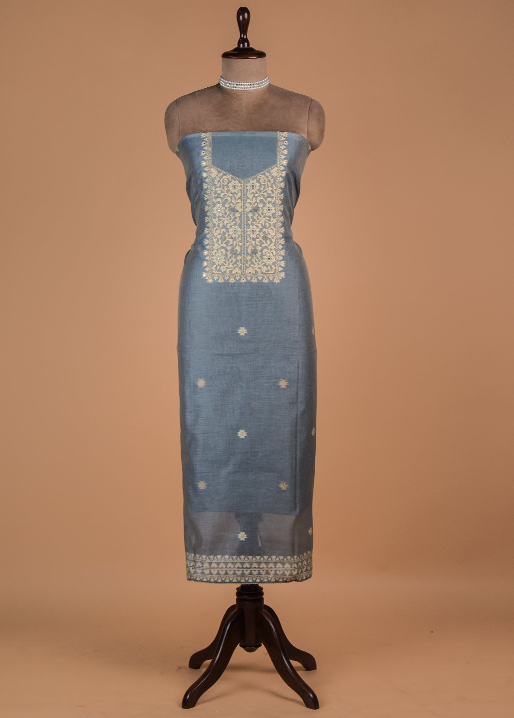 Blue Cotton Dress Material