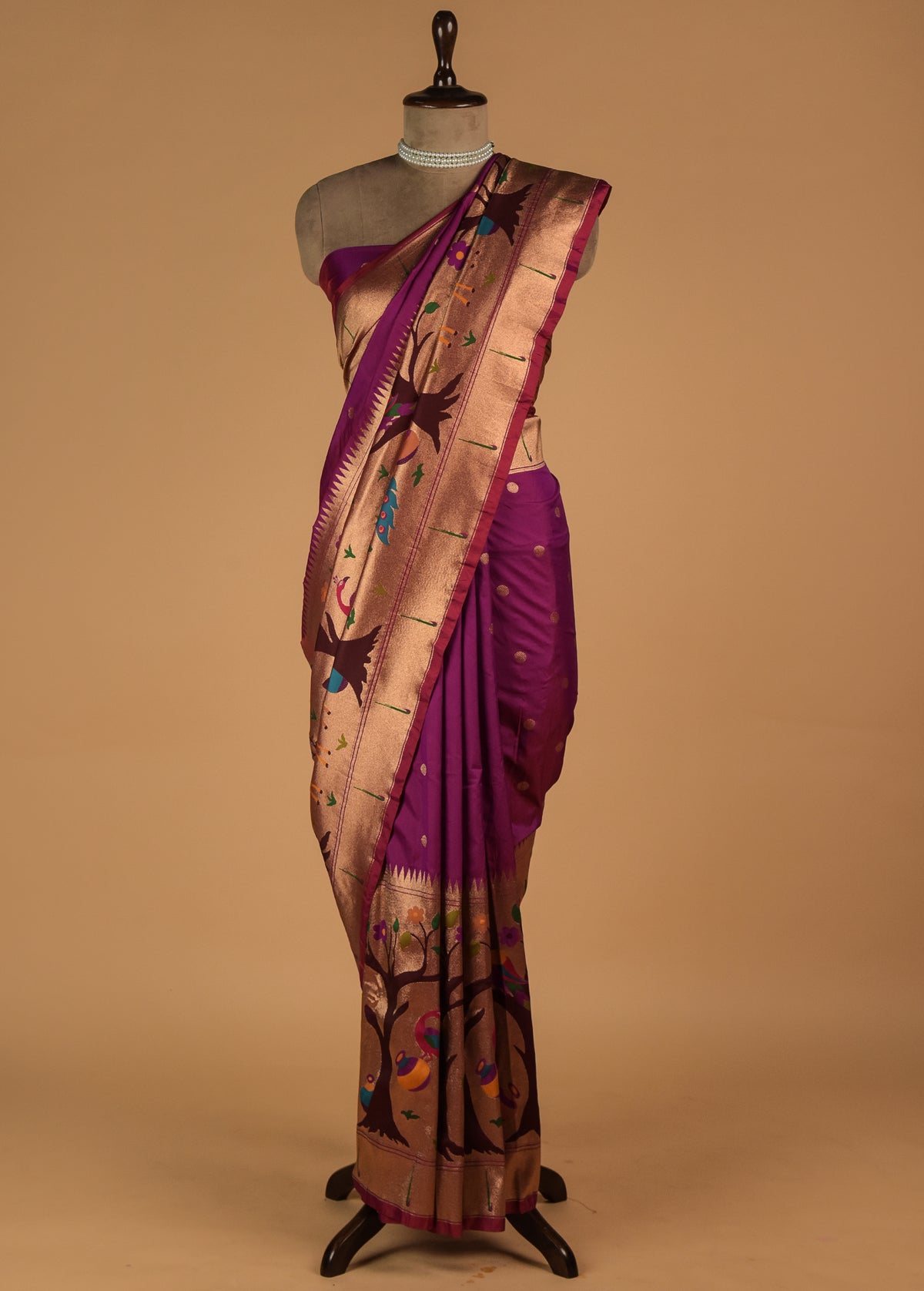 Purple Art Satin Banarasi Saree