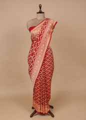 Red Georgette Bandhani Saree