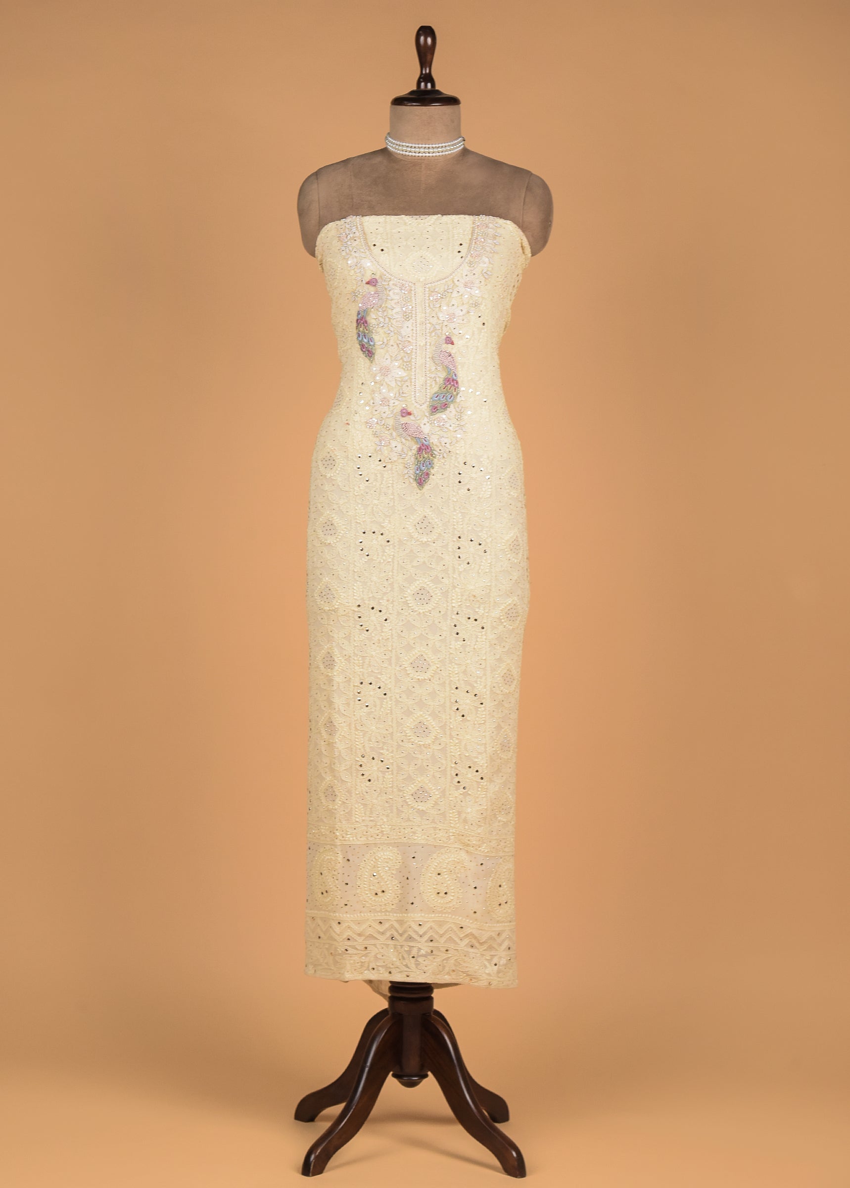 Lemon Georgette Dress Material