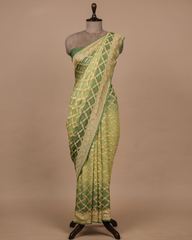 Green Georgette Bandhani Saree