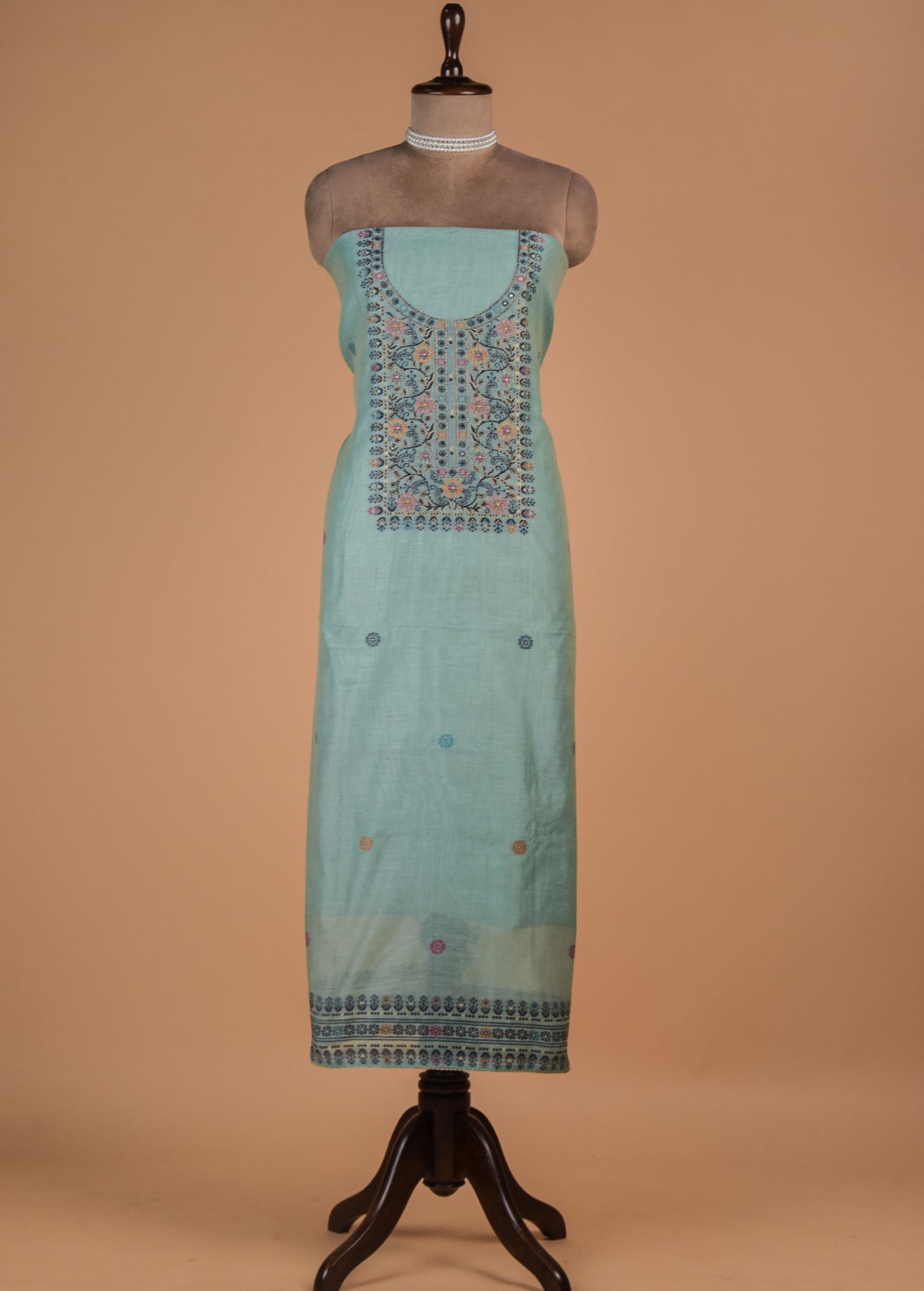 Blue Cotton Dress Material