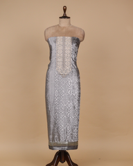 Grey Velvet Dress Material