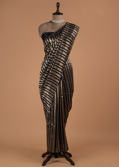 Black Art Silk Banarasi Saree