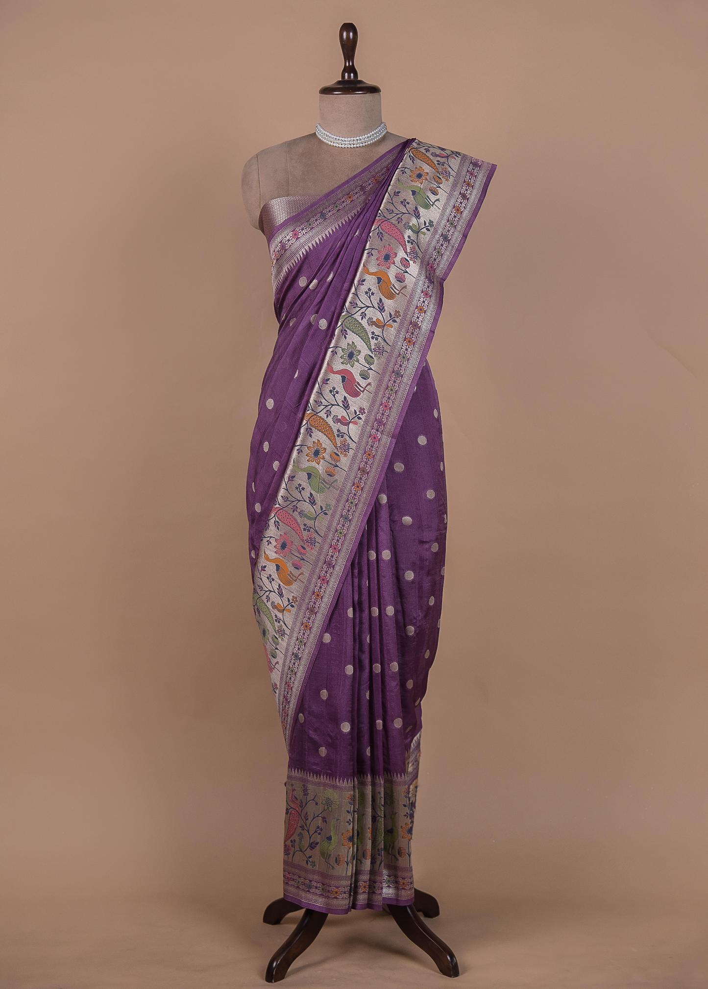 Pink Art Tussar Georgette Banarasi Saree