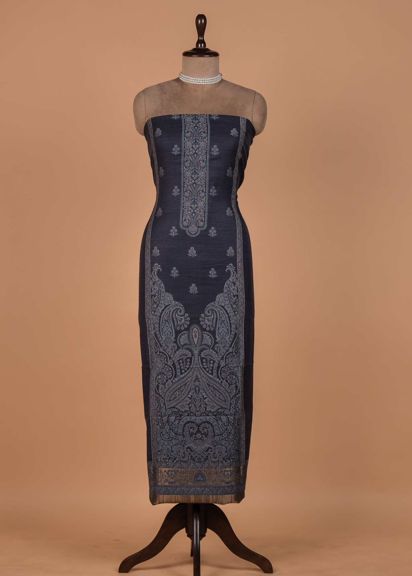 Blue Pashmina Dress Material