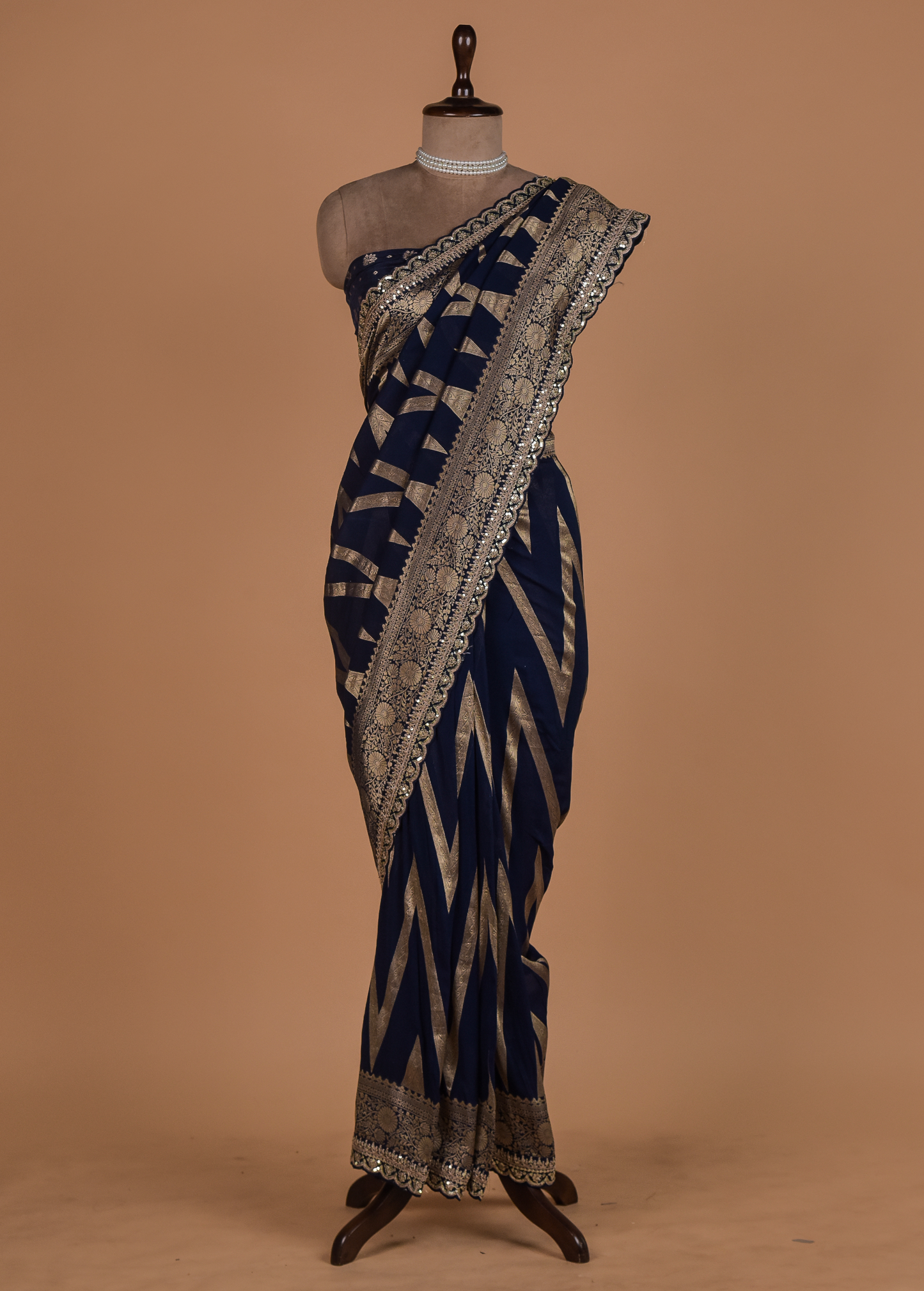 Blue Georgette Banarasi Saree