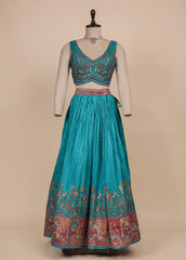 Blue Soft Silk Lehenga