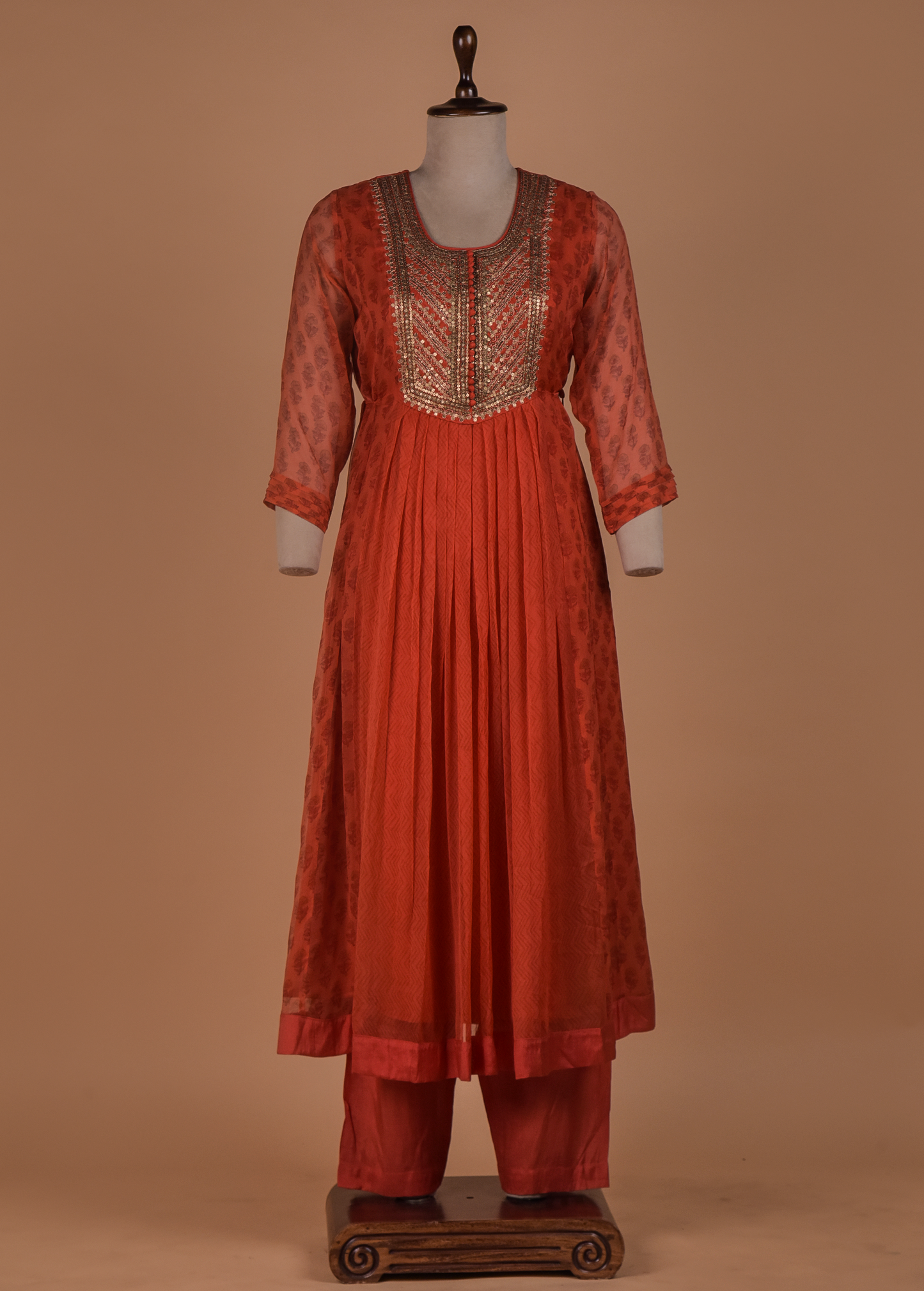Red Georgette Anarkali Set