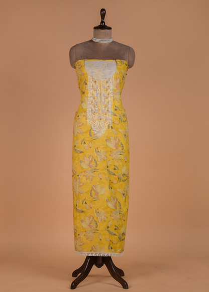 Yellow Cotton Dress Material