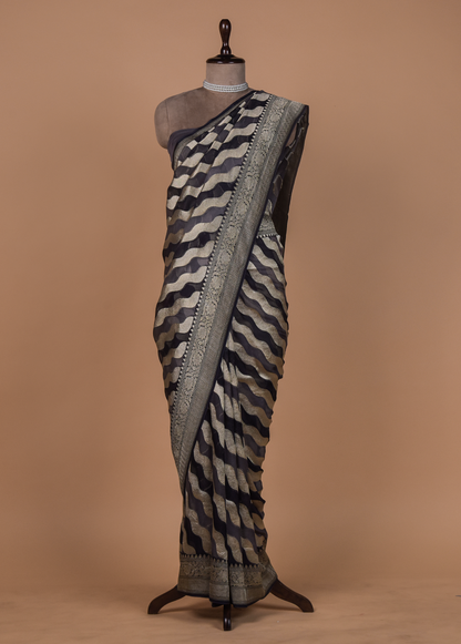 Black Georgette Banarasi Saree