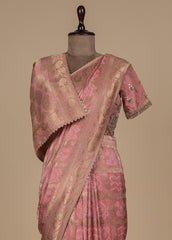 Pink Dola Silk Bandhani Saree