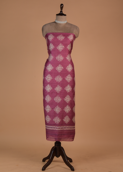 Pink Tussar Dress Material