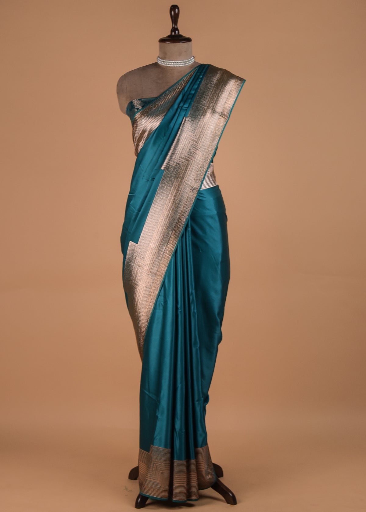 Blue Art Satin Banarasi Saree
