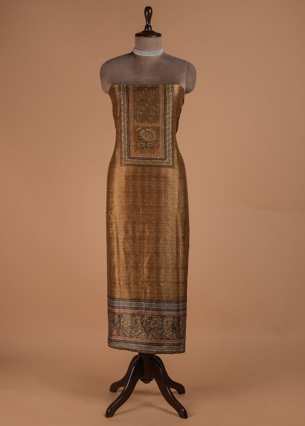 Yellow Tussar Dress Material