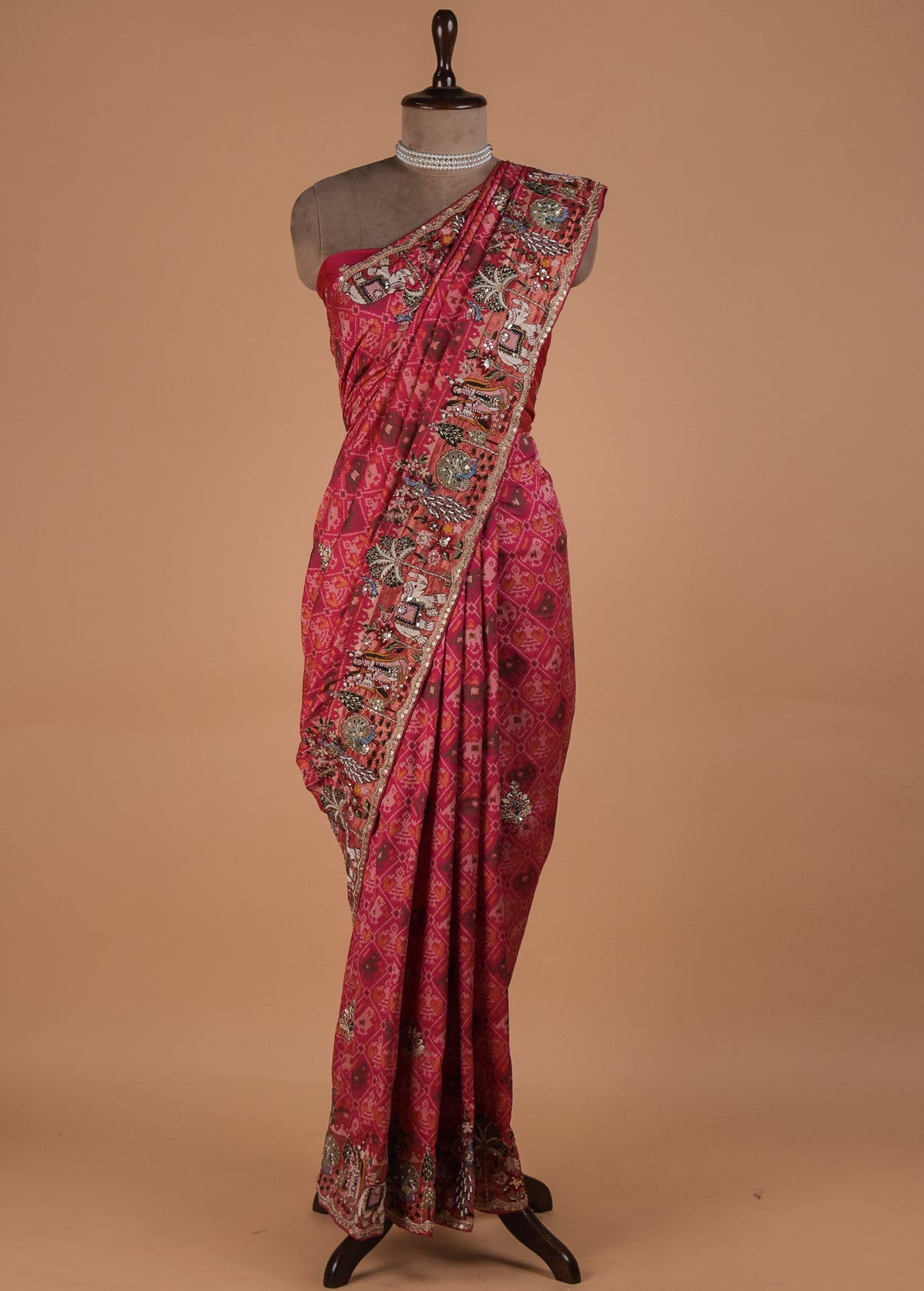 Pink Silk Patola Saree