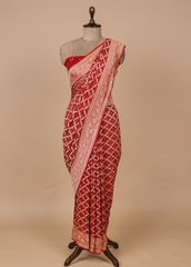 Red Georgette Bandhani Saree