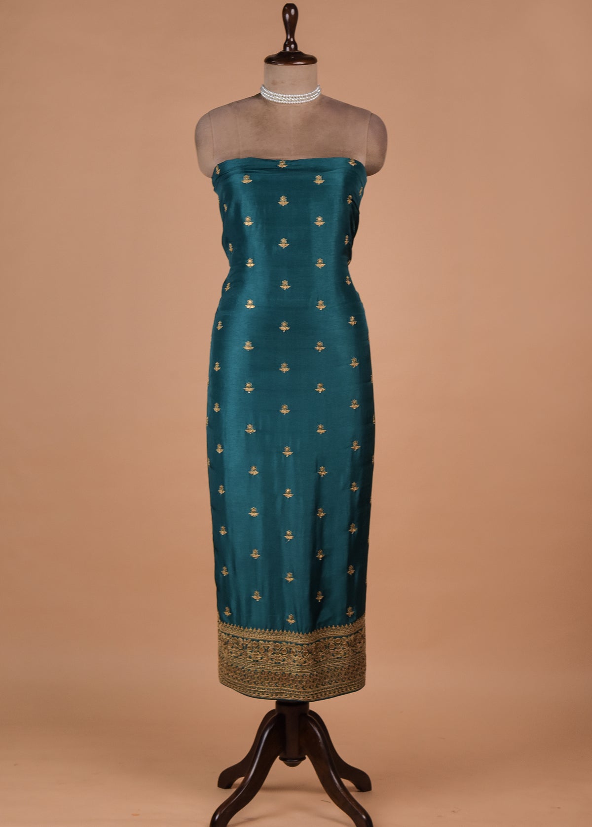 Blue Tussar Dress Material