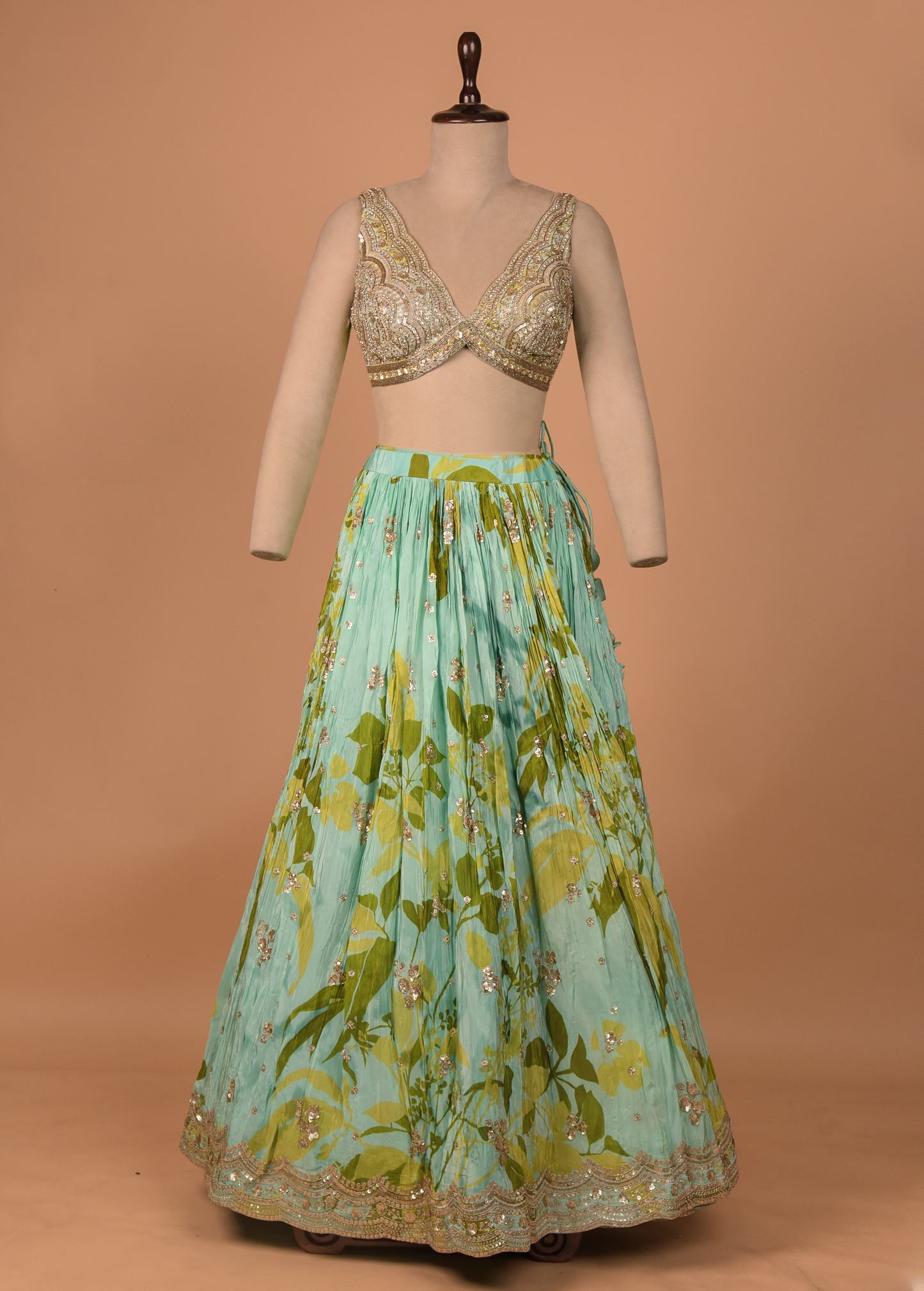 Blue Georgette Lehenga