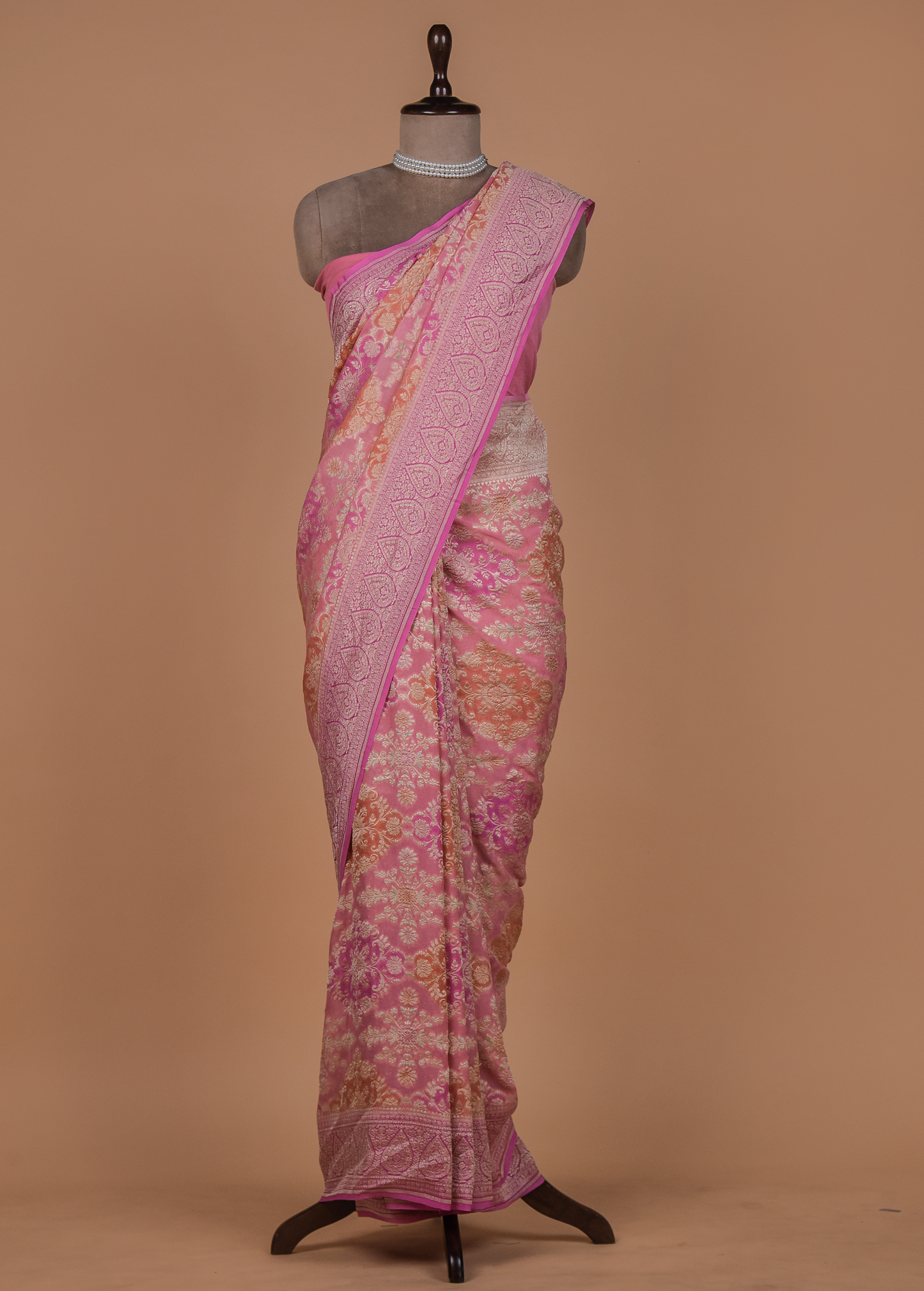 Pink Georgette Banarasi Saree