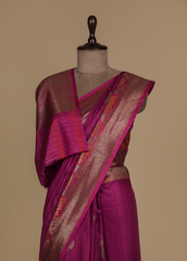 Pink Dupion Silk Banarasi Saree