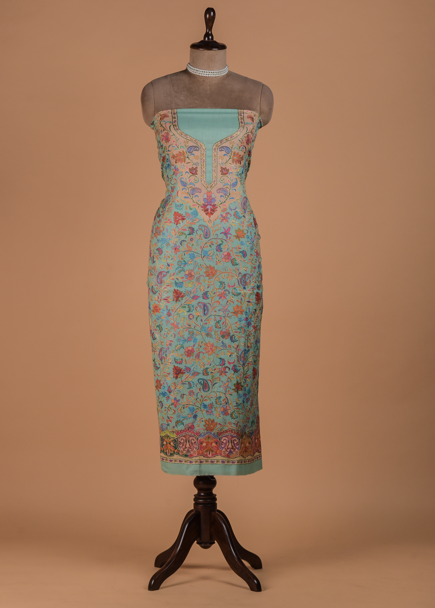 Blue Pashmina Dress Material