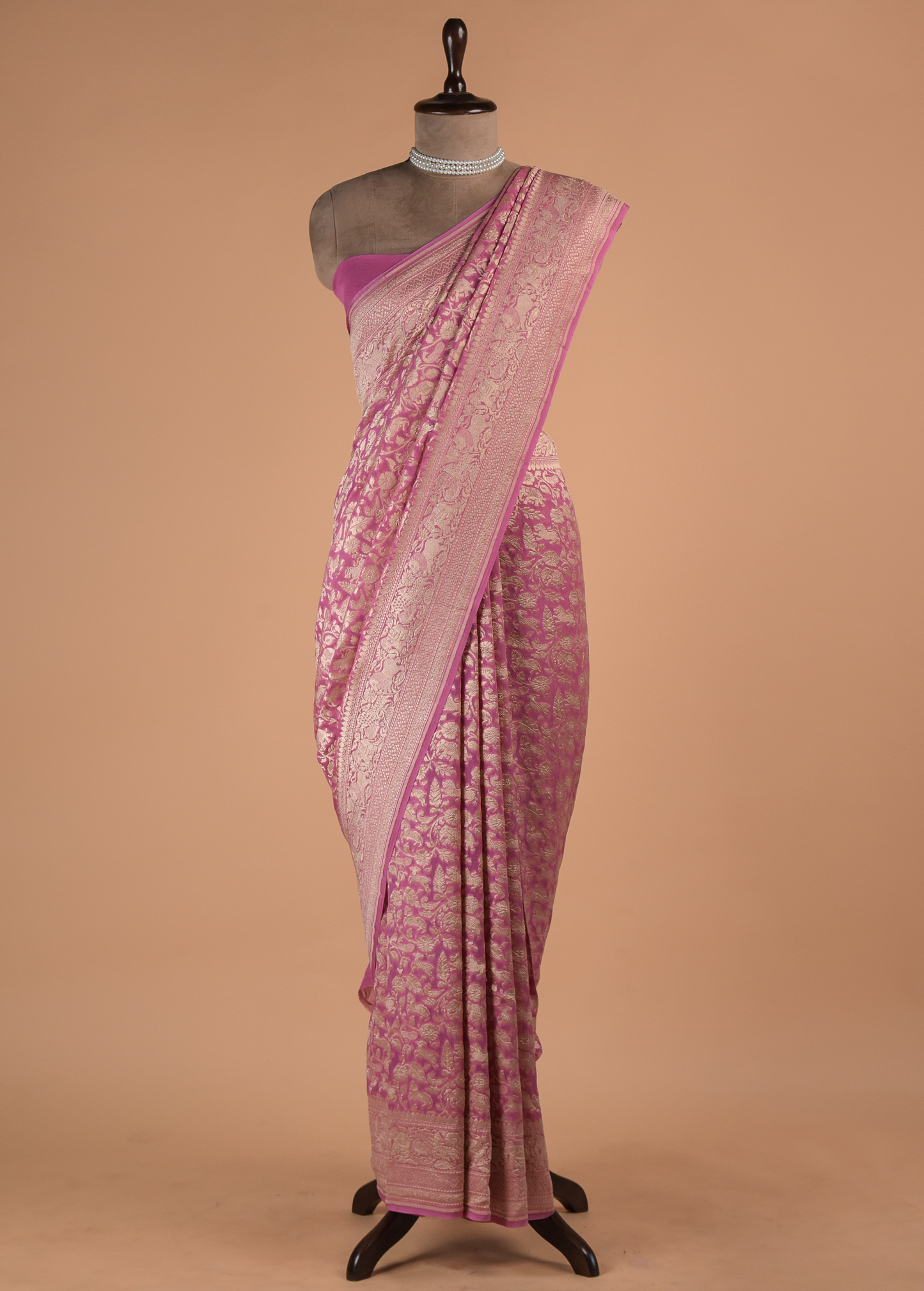 Pink Georgette Banarasi Saree