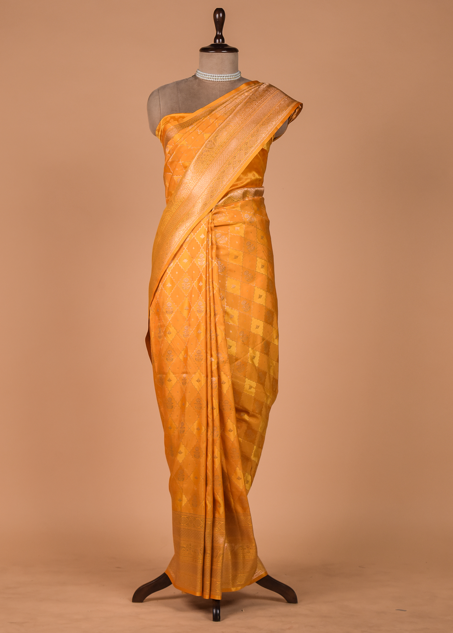 Yellow Art Silk Kanjeevaram Saree
