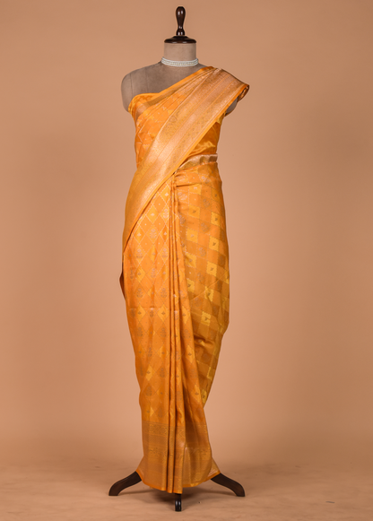 Yellow Art Silk Kanjeevaram Saree