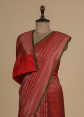 Red Art Silk Banarasi Saree