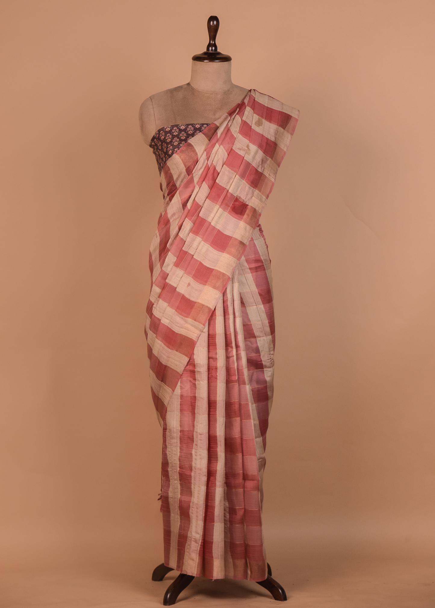 Multicoloured Tussar Printed Saree