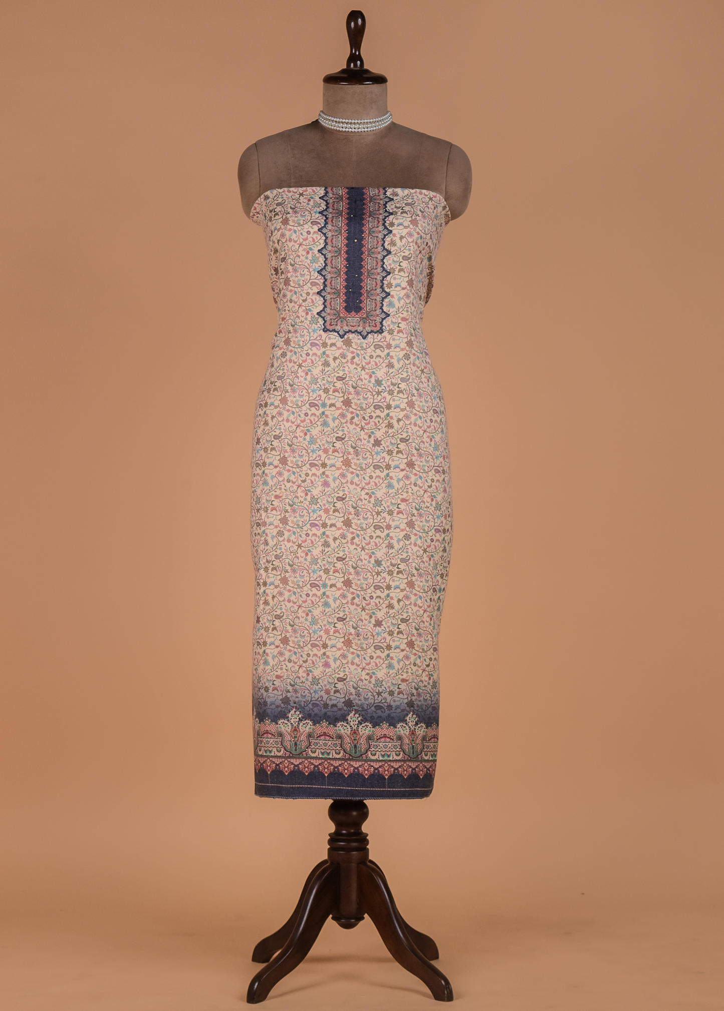 Multicoloured Pashmina Dress Material