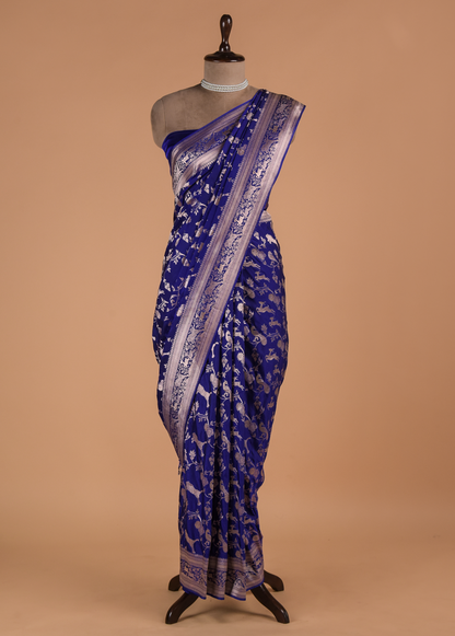 Purple Art Silk Banarasi Saree
