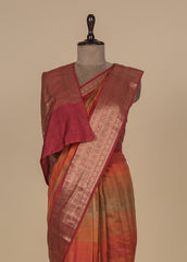 Multicoloured Tussar Banarasi Saree