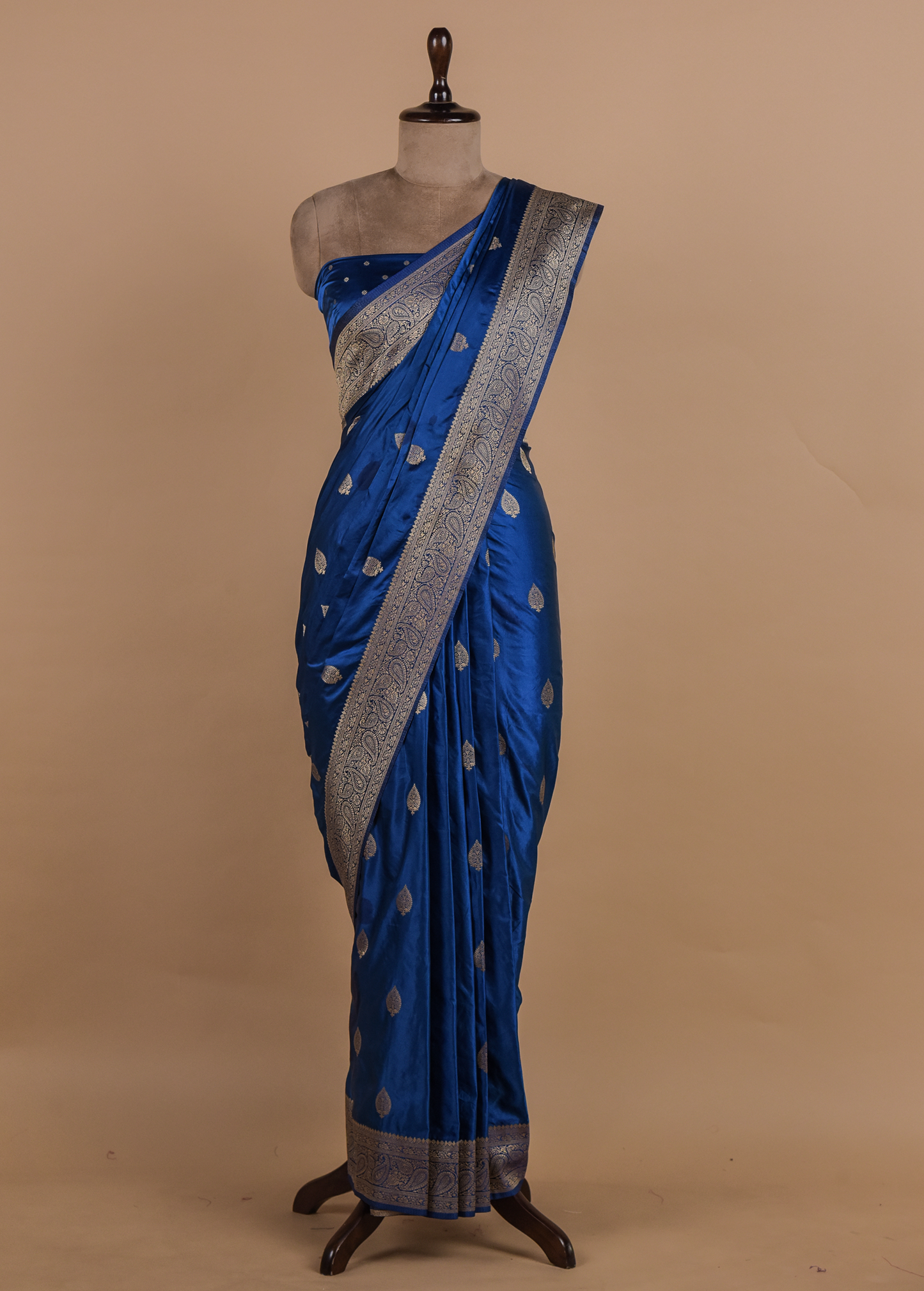 Blue Art Satin Banarasi Saree