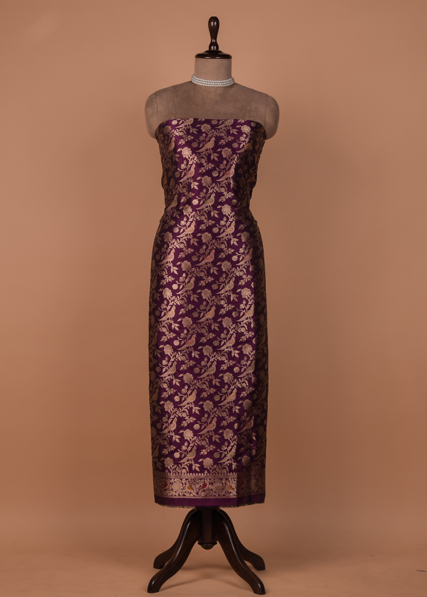 Purple Silk Dress Material