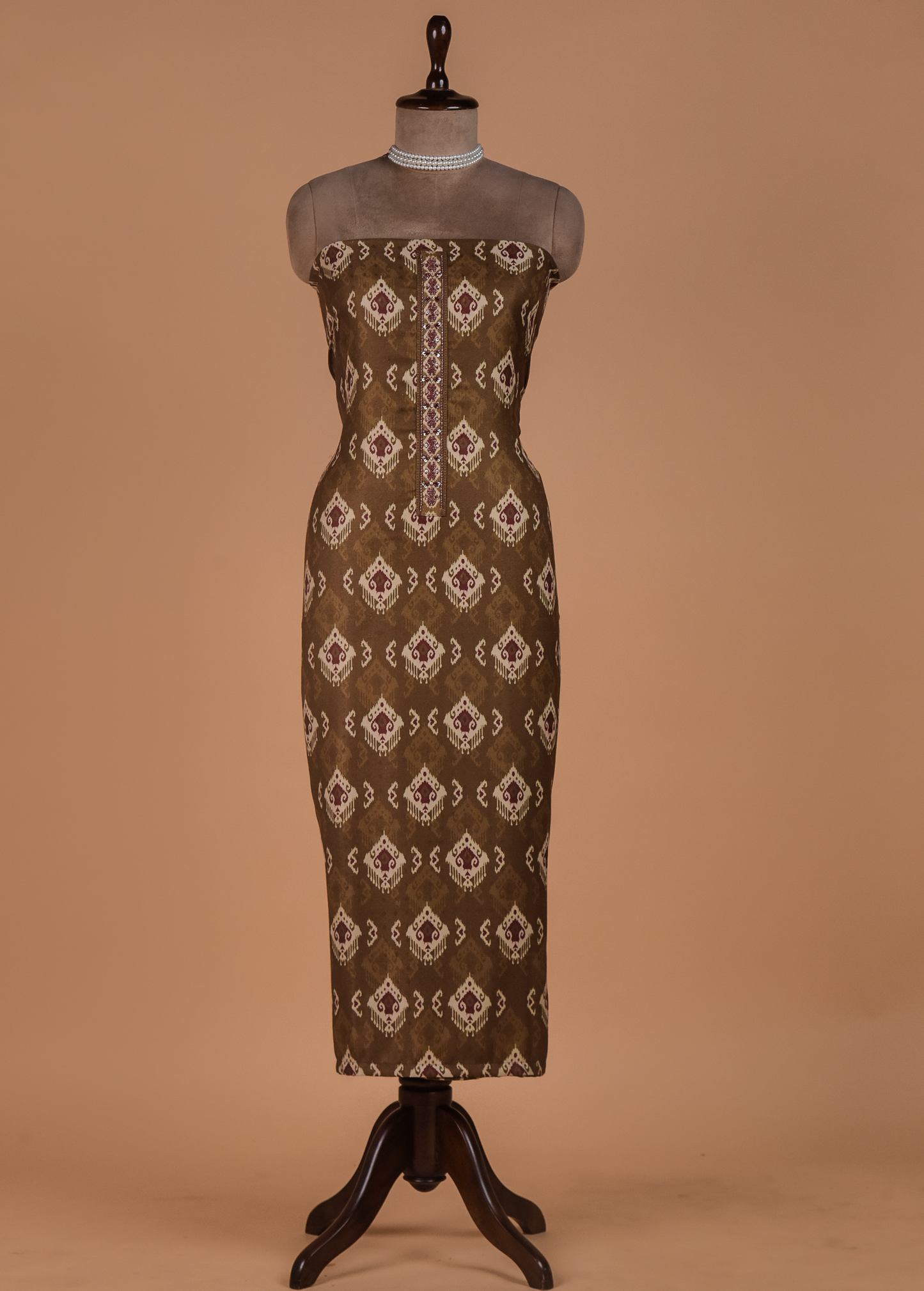 Brown Pashmina Dress Material