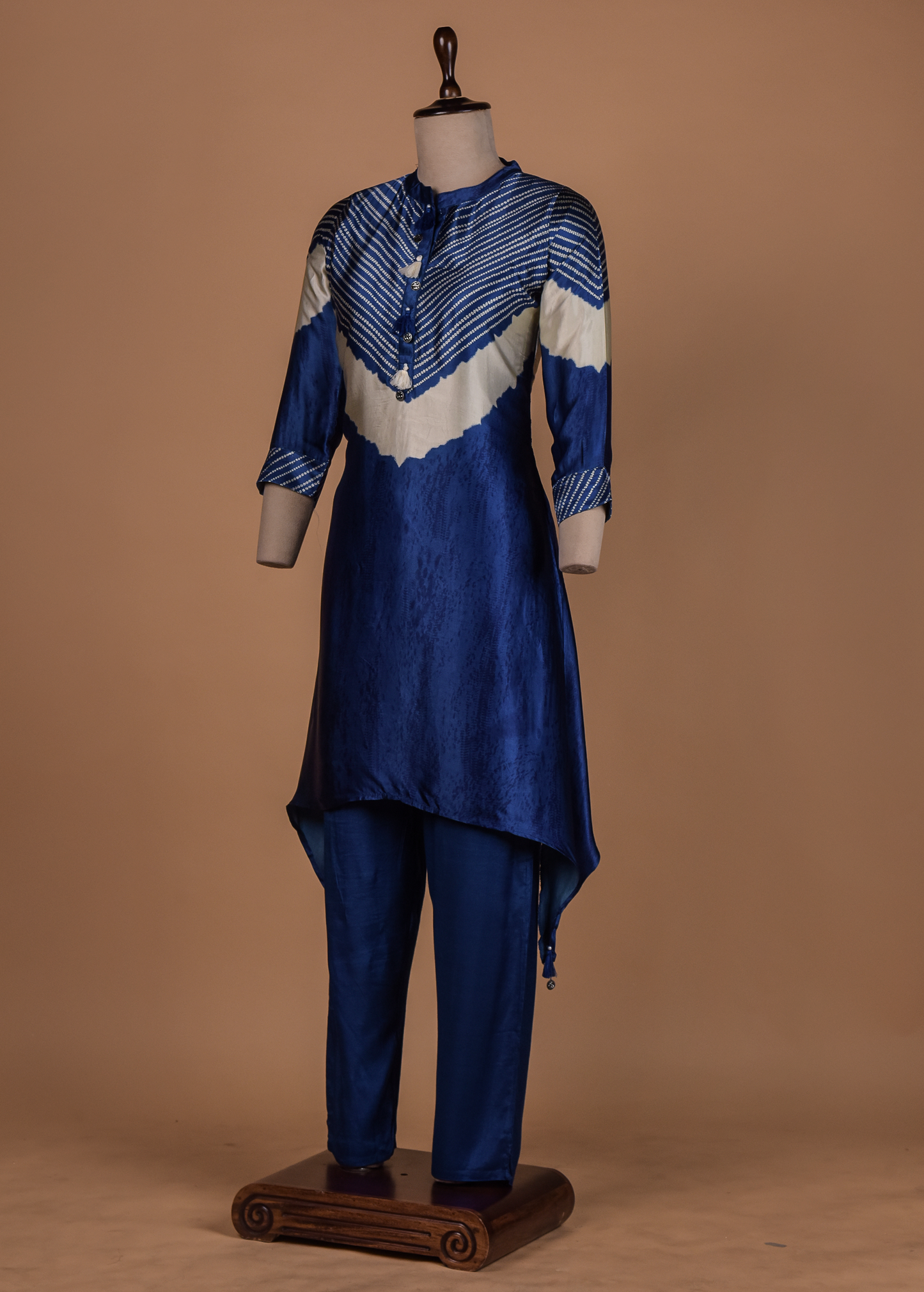 Blue Crepe Silk Kurta