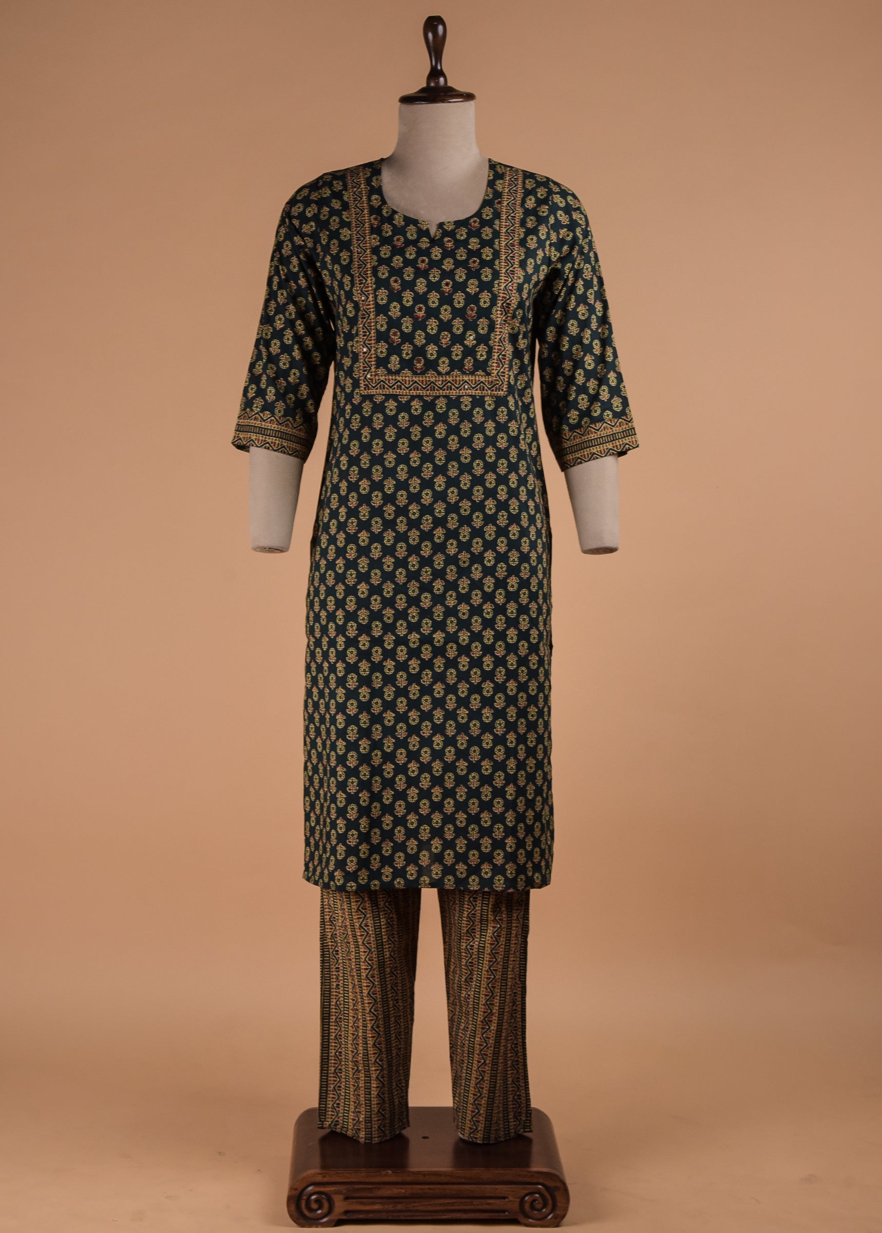 Blue Cotton Straight Set