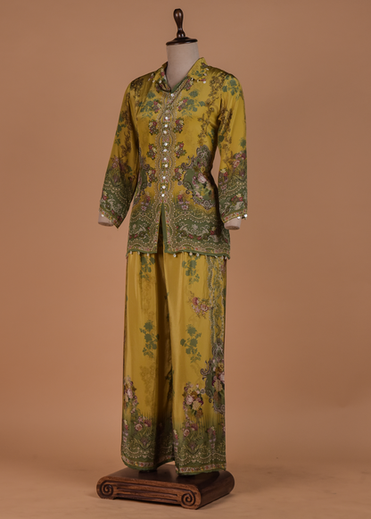 Green Crepe Coord Set