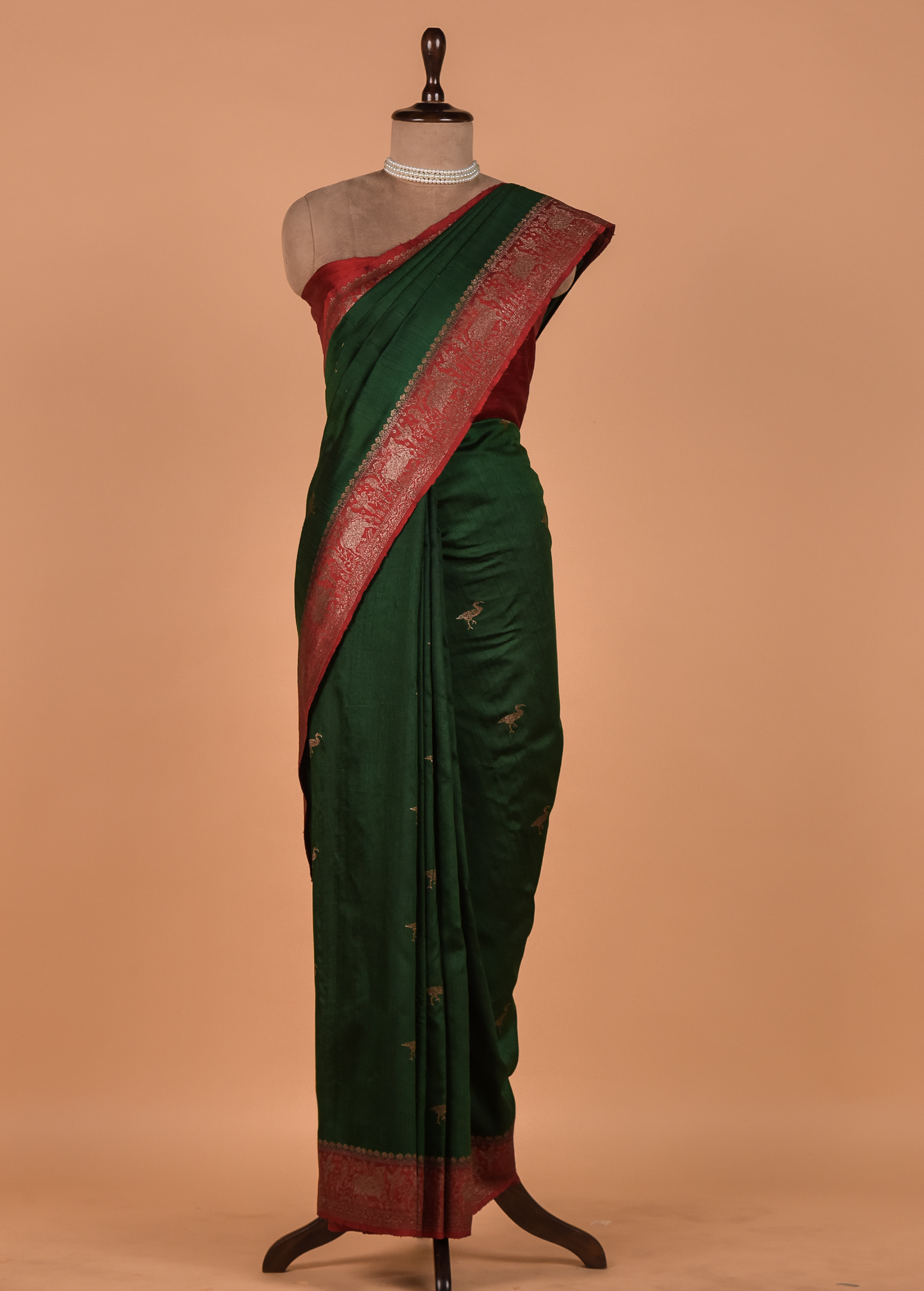Green Tussar Silk Banarasi Saree