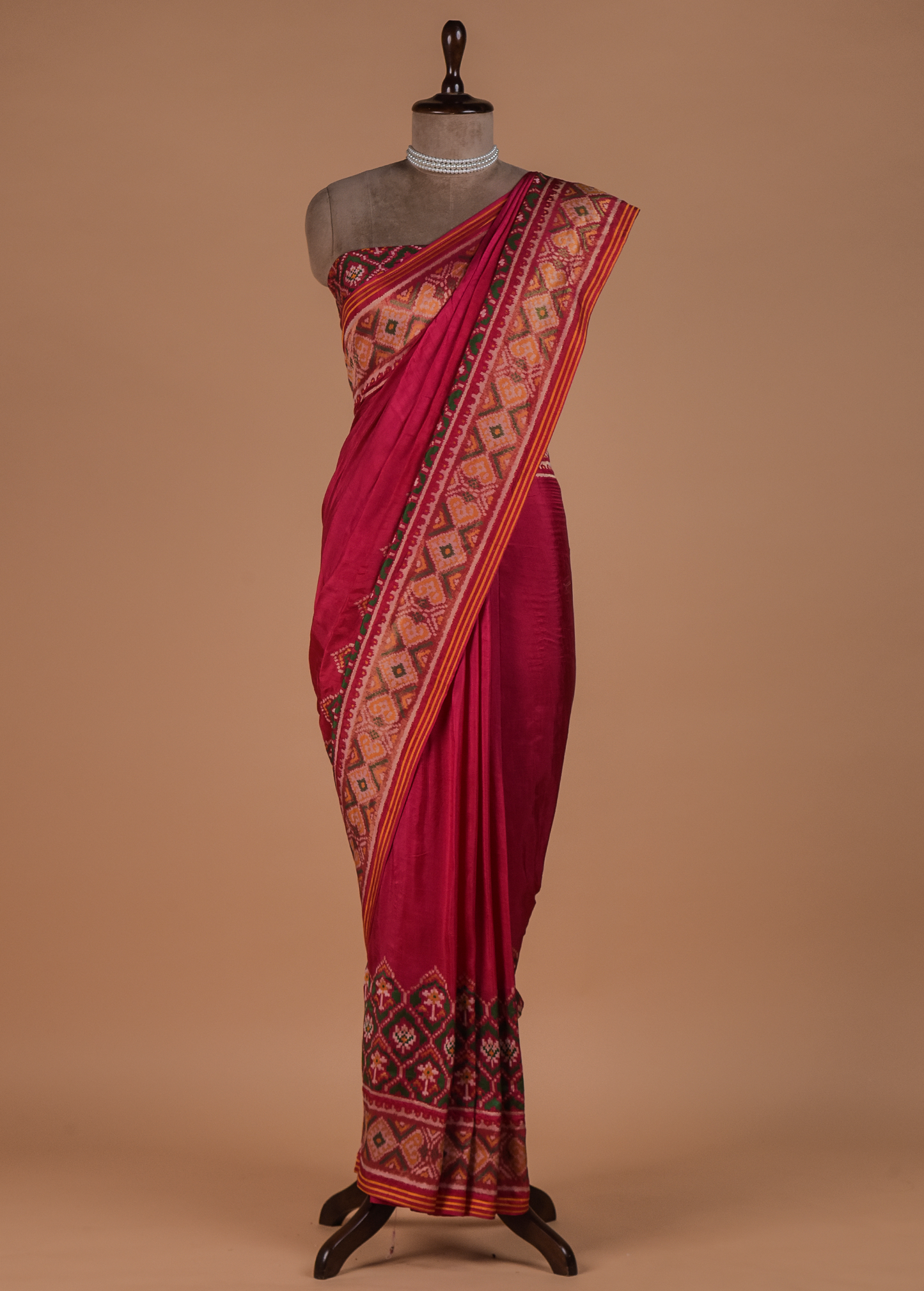 Pink Art Silk Patola Saree