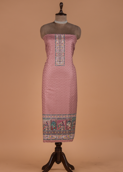 Pink Pashmina Dress Material