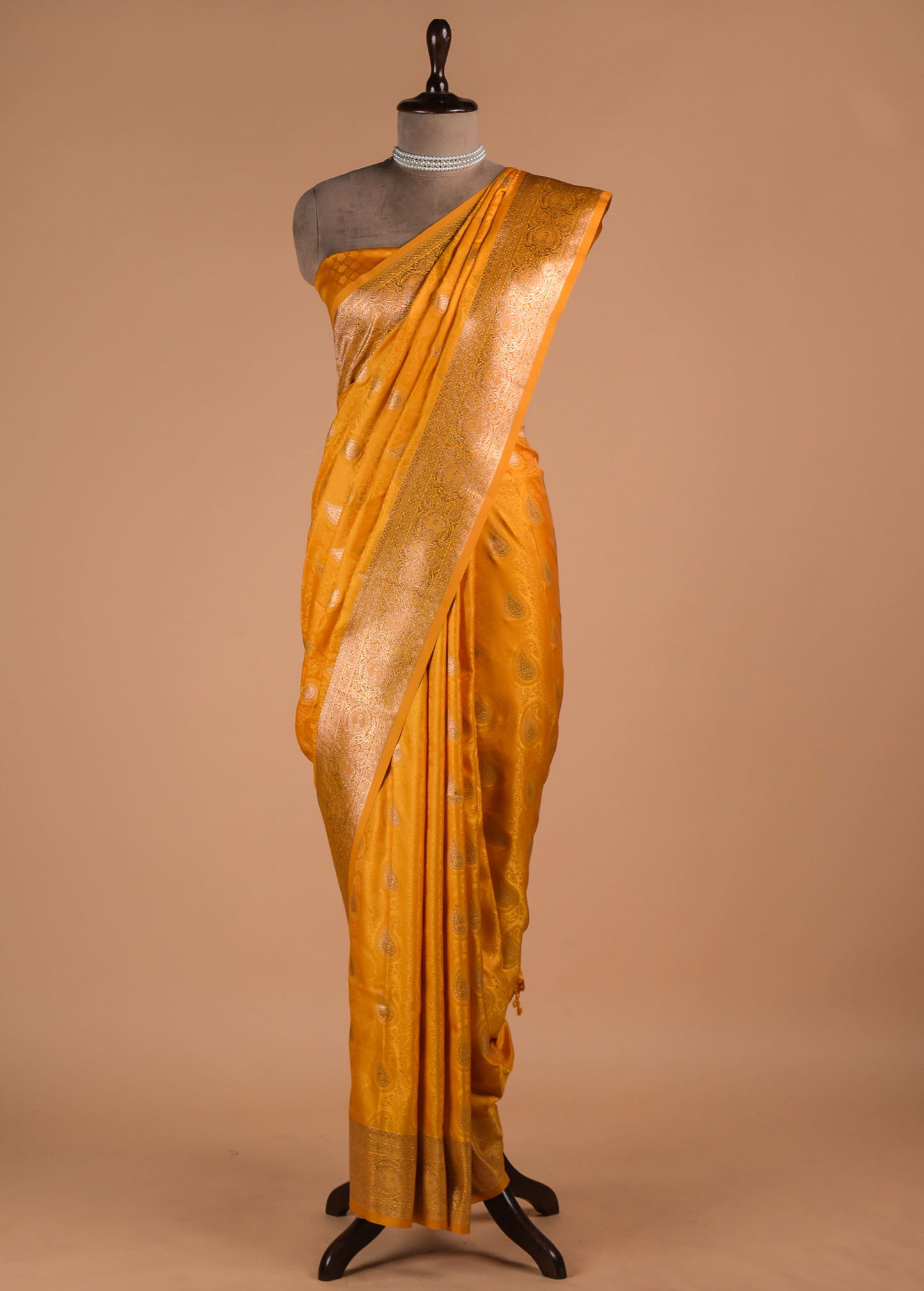 Yellow Art Silk Banarasi Saree