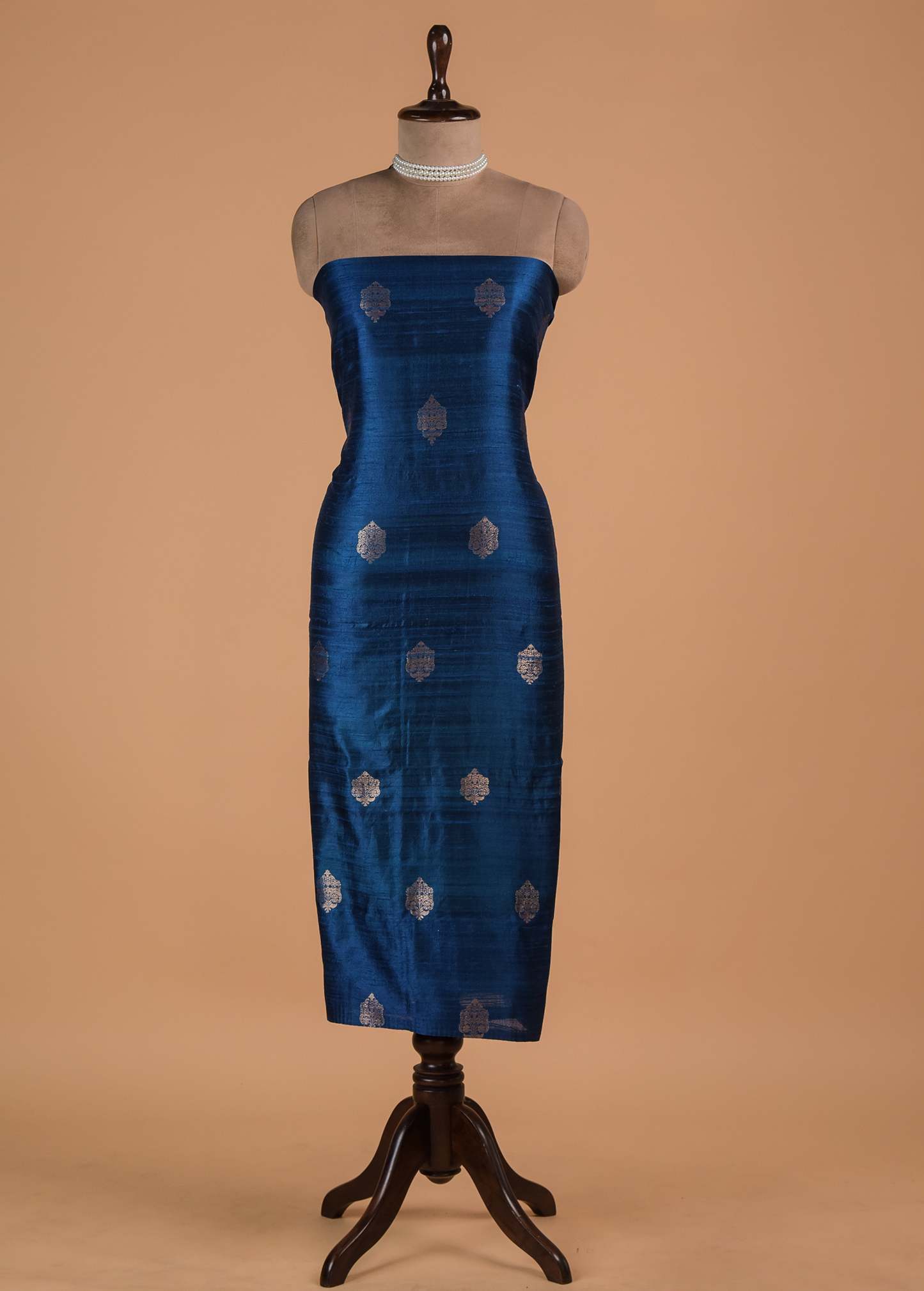 Blue Silk Dress Material