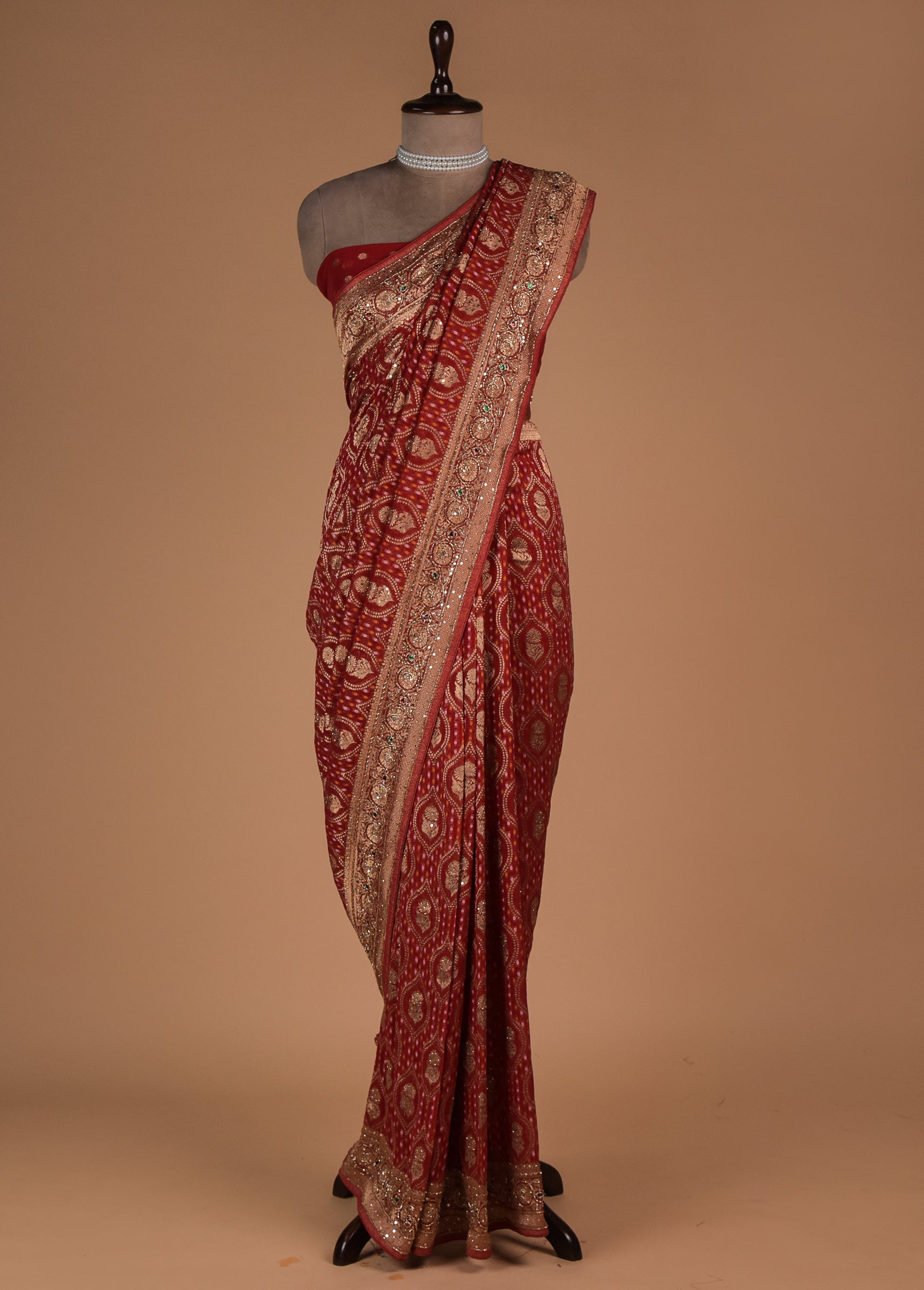 Red Georgette Banarasi Saree