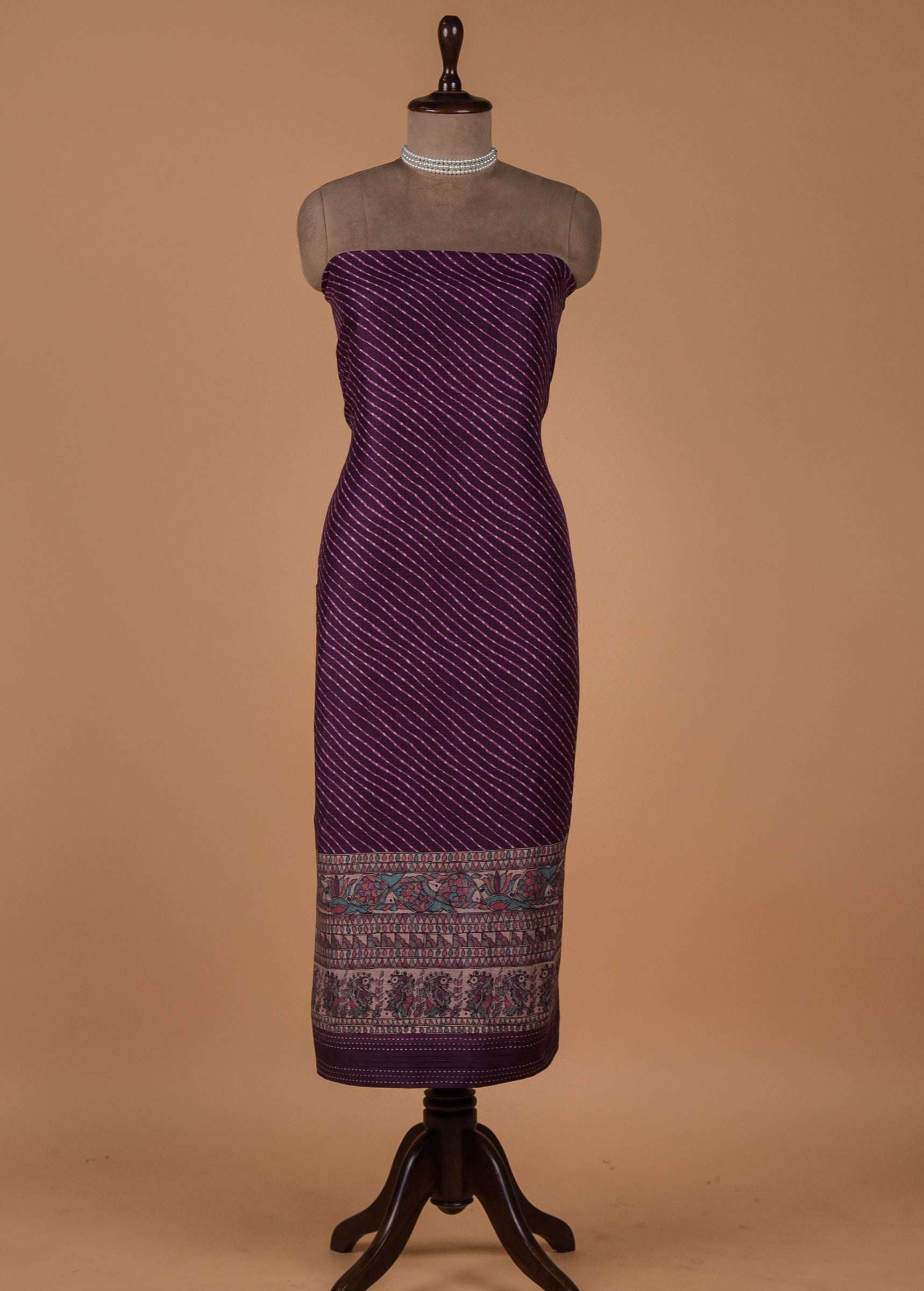 Purple Cotton Silk Dress Material