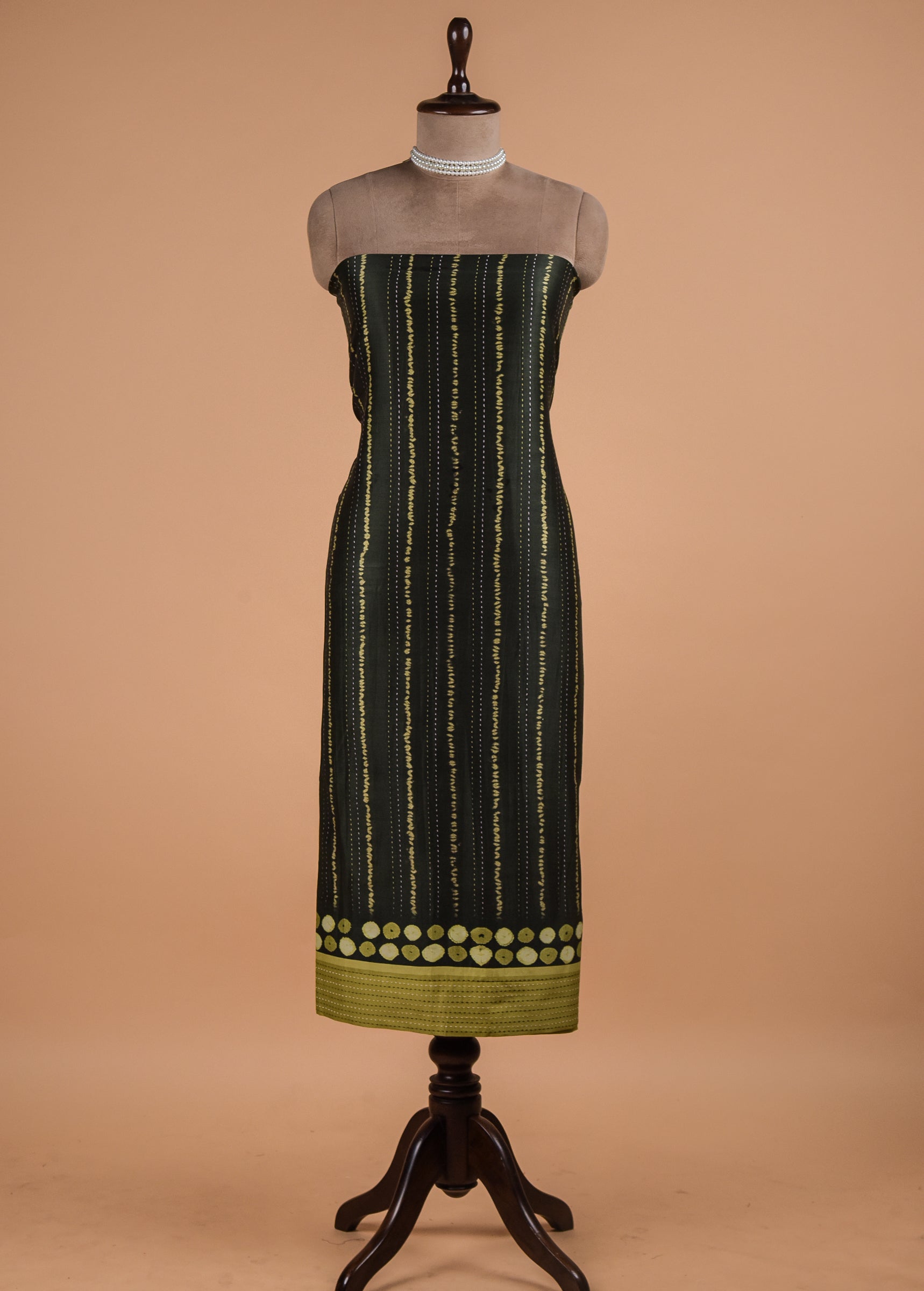 Green Cotton Tussar Dress Material